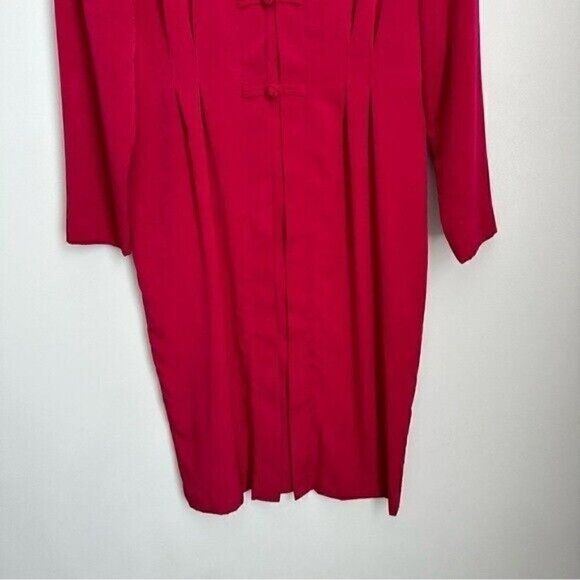 Vintage Red Dress size 8 Short Sleeve Asian Inspired - Picture 4 of 10